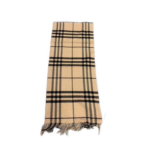 Burberry Giant Check Wool Scarf Camel 210*45cm 8094281 - Picture 2 of 7